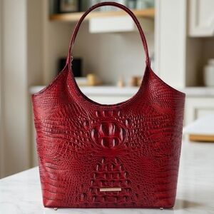 Brahmin Melora soft red croc, slouchy tote, shoulder bag